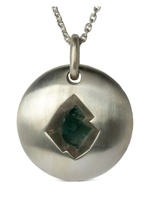 Parts of Four Disk fluorite pendant necklace - Silver