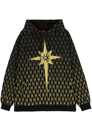 KUSIKOHC origami-print cotton hoodie - Black