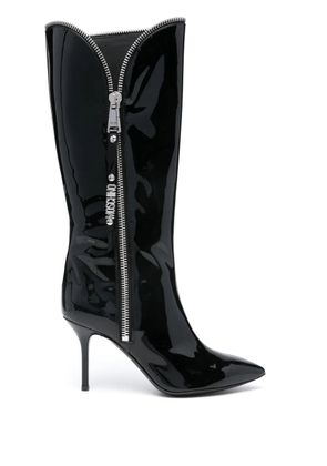 Moschino 85mm patent-leather boots - Black