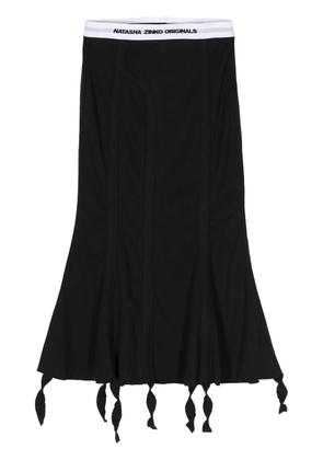 Natasha Zinko Long John ribbed cotton skirt - Black