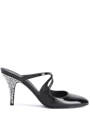Giuseppe Zanotti Marthe crystal 85mm mules - Black