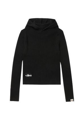 APEE™ by *A BATHING APE® ribbed hooded knitwear - Black