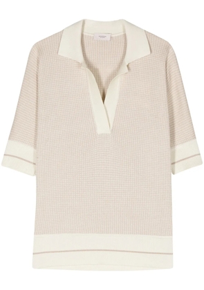 Agnona houndstooth-pattern polo shirt - Neutrals