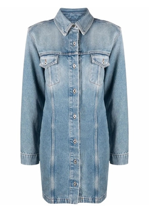 Off-White long-sleeve denim shirtdress - Blue