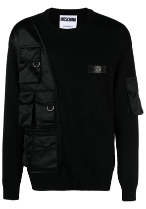 Moschino contrast panel-detail ribbed-knit jumper - Black