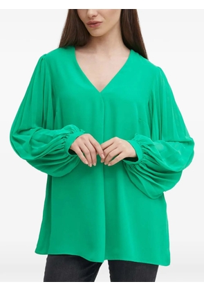 Joseph Ribkoff pleated V-neck blouse - Green