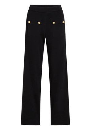Karl Lagerfeld logo-engraved button trousers - Black