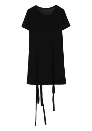 Yohji Yamamoto drawstring long cotton T-shirt - Black