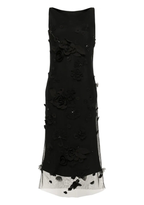 Viktor & Rolf floral-appliqué dress - Black