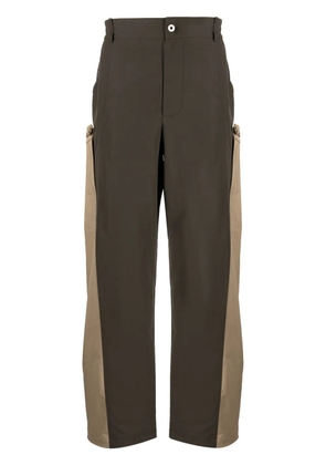 Feng Chen Wang two-tone straight-leg trousers - Green