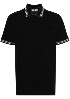 Versace Jeans Couture logo-print cotton polo shirt - Black