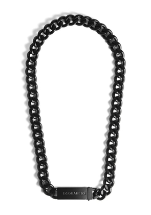 DSQUARED2 logo-plaque chain-link necklace - Black