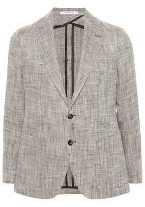 Tagliatore herringbone single-breasted blazer - Brown