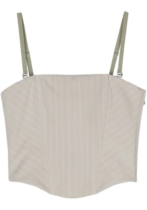 Patrizia Pepe pinstriped cropped corset - Grey