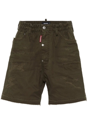 DSQUARED2 stitched cotton shorts - Green