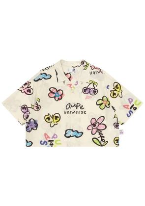 AAPE BY *A BATHING APE® logo-print button-up shirt - Neutrals