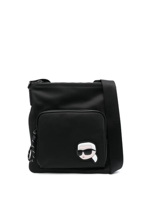 Karl Lagerfeld Ikon logo-appliqué crossbody bag - Black