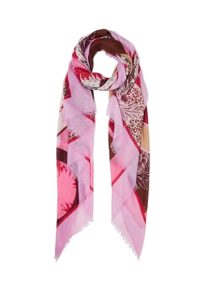 LIU JO fringed printed scarf - Pink