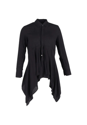 Yohji Yamamoto Pre-Owned asymmetric button-up cotton shirt - Black