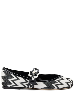 Missoni Zigzag-pattern ballerinas - White