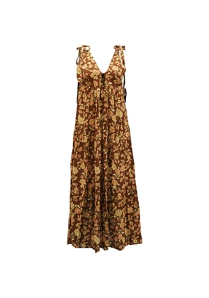 Faithfull the Brand plunging floral-print midi dress - Brown