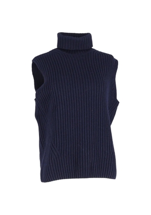 Dries Van Noten Pre-Owned ribbed turtleneck vest - Blue