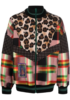 Pierre-Louis Mascia panelled-print-design jacket - Brown