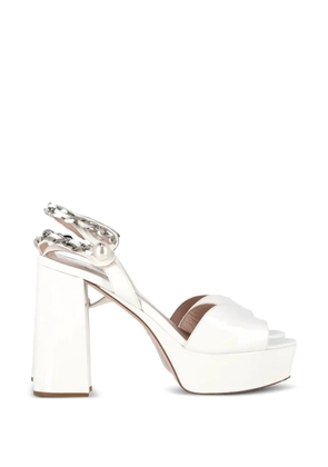 Miu Miu Pre-Owned platform chain ankle-strap sandals - White