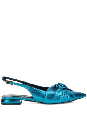 Roberto Cavalli knot-detail pointed-tooe flat pumps - Blue