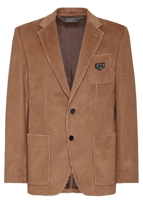 Philipp Plein single-breasted corduroy blazer - Brown