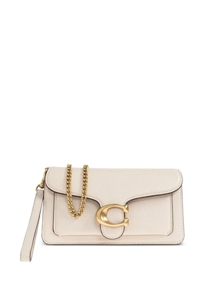 Coach Tabby C-plaque detachable-chain crossbody bag - White
