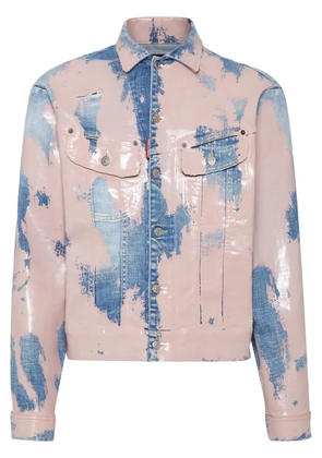 DSQUARED2 two-tone distressed denim jacket - Pink