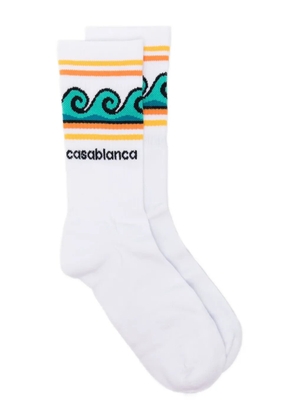 Casablanca Greco Wave socks - White