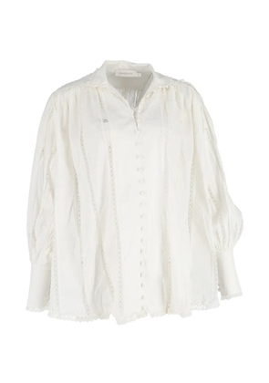 ZIMMERMANN lace-trimmed long-sleeve blouse - White