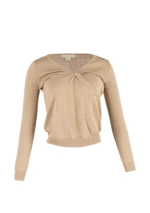 Michael Kors Vintage twist-front long-sleeve sweater - Neutrals