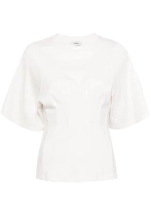 Goen.J ruched-detailing cotton T-shirt - White