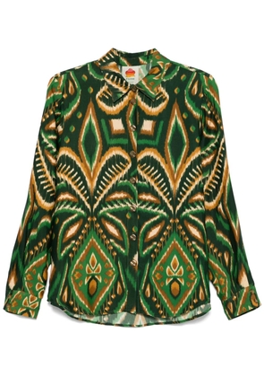 FARM Rio Pineapple Ikat shirt - Green