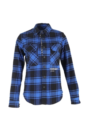 Off-White Pre-Owned checked button-down long-sleeve shirt - Blue