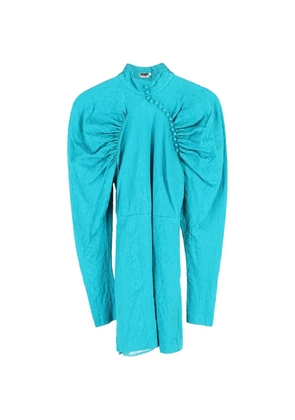 ROTATE BIRGER CHRISTENSEN puff-sleeved jacquard dress - Blue