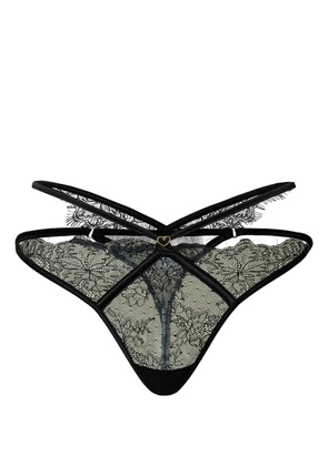 TWINSET lace-overlay g-string thongs - Black