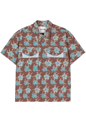 STORY mfg. floral-print cotton shirt - Brown