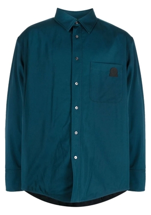 Lanvin box-pleat long-sleeved shirt - Blue