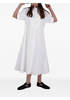 Jil Sander cotton midi shirt dress - White