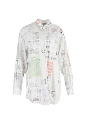 VETEMENTS 2019 receipt print button up shirt - White