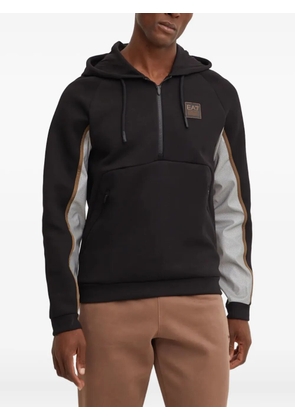 Ea7 Emporio Armani logo-patch hoodie - Black