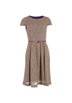 Max Mara belted lace midi dress - Neutrals