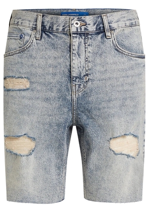 Karl Lagerfeld Jeans distressed relaxed denim shorts - Blue