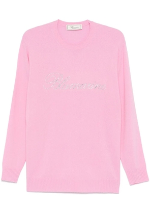 Blumarine logo-appliqué sweater - Pink