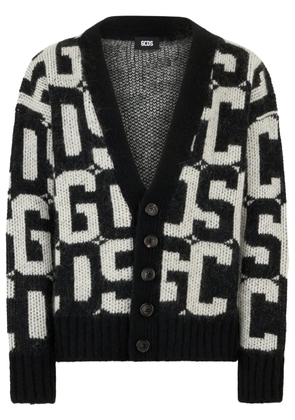 GCDS monogram-print cardigan - Black