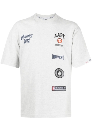 AAPE BY *A BATHING APE® collegial-print cotton T-shirt - Grey